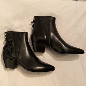 New Saint Laurent fringe ankle boots 36